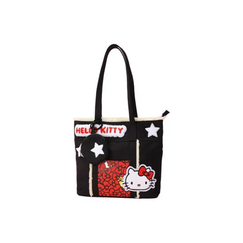 Cool Fun Sanrio Collaboration Canvas Canvas Bag Tote Bag Shopping Bag Handbag Shoulder Bag Large Size Women's Black