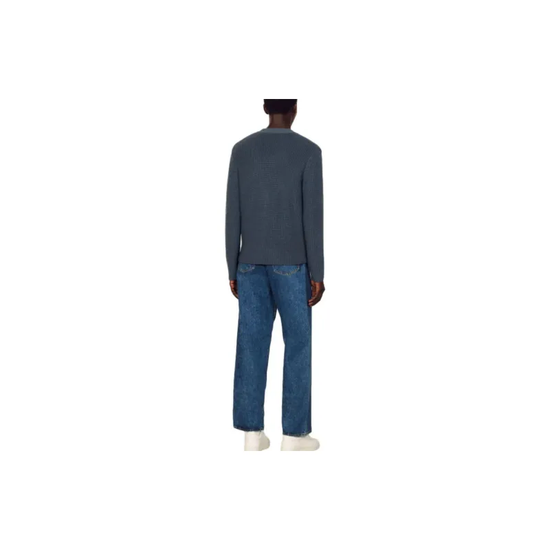 Sandro Sweaters Men Blue Gray-2