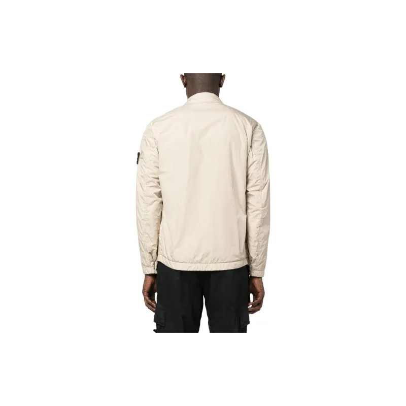 STONE ISLAND Logo Patch Button Up Overshirt Jacket-2