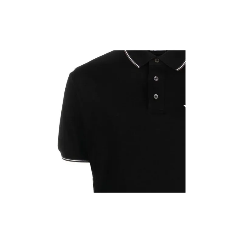 EMPORIO ARMANI Logo Embroidered Short Sleeved Polo Shirt-3