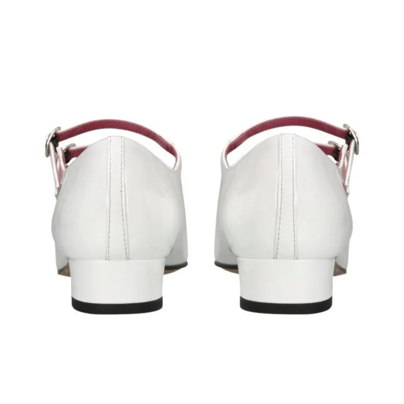 Carel Ariana Chunky Heel Mary Jane Shoes Women's White-4