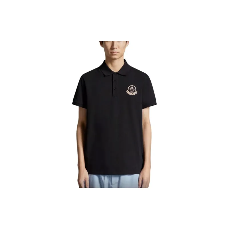 Moncler Logo Embroidered Ribbed Collar Polo Shirt-2