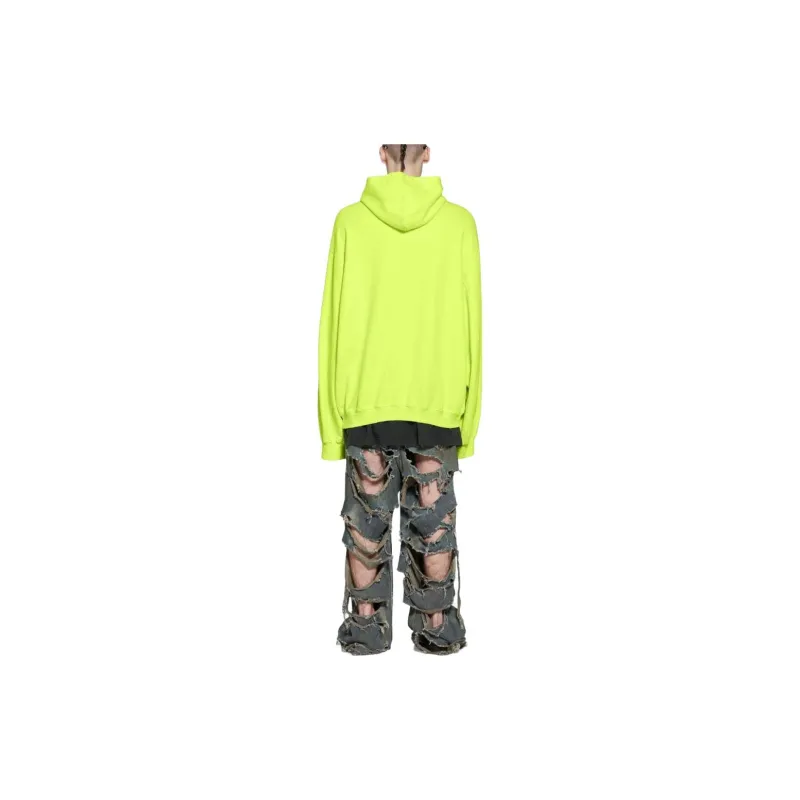 Balenciaga FW22 Sweatshirt Loose Fit Style Men's Fluorescent Yellow-3
