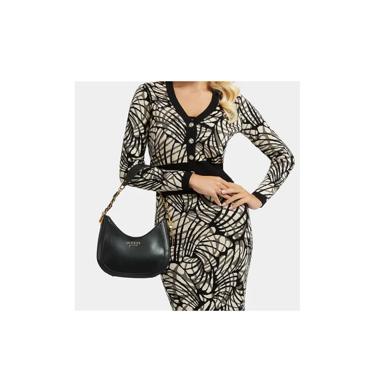 GUESS Imitation Leather Handbag Shoulder Bag Mini Women's Black-3