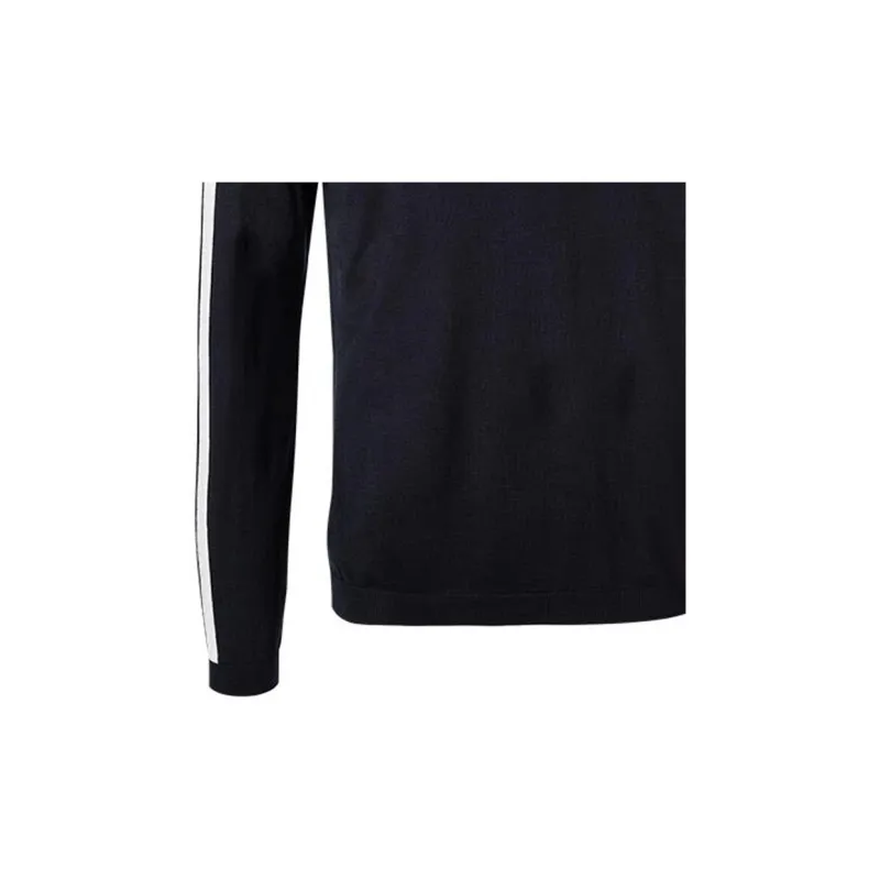 EMPORIO ARMANI Logo embroidered Virgin wool Polo Jumper-4