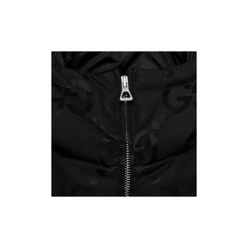 GUCCI Quilted Logo Jacquard Shell Hooded Down Jacket-7