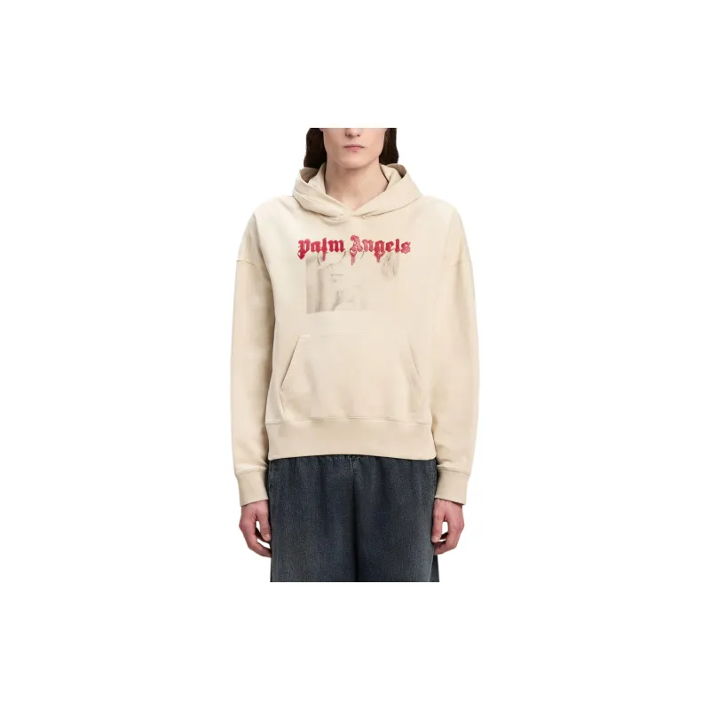 PALM ANGELS Portrait print Cotton Hoodie-1