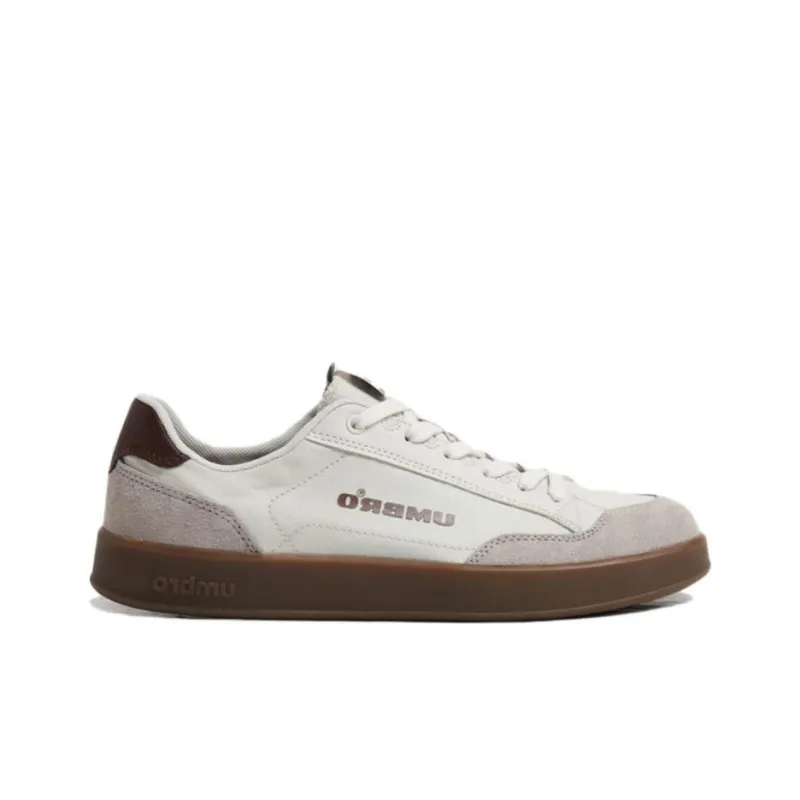 Umbro Anti Slip Wear Resistant Low Top Skateboard Shoes Unisex White Brown-1