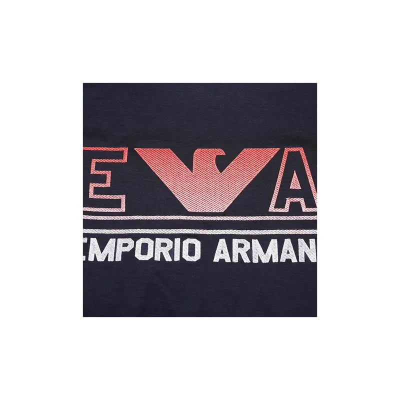 EMPORIO ARMANI T Shirts Men Marine Blue Orange Red-3
