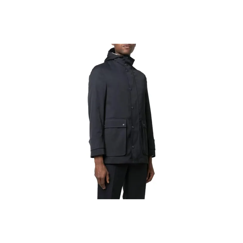 THOM BROWNE Hooded Cropped Sleeved Parka-2