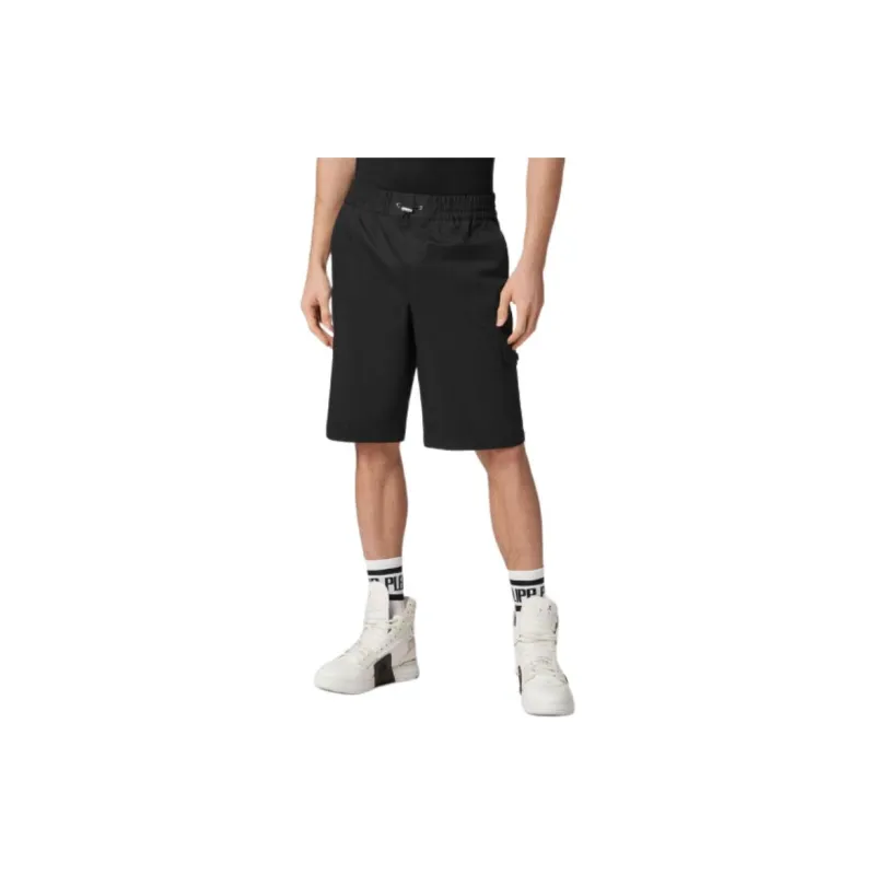 PHILIPP PLEIN Straight Hem Drawstring Cargo Shorts-3