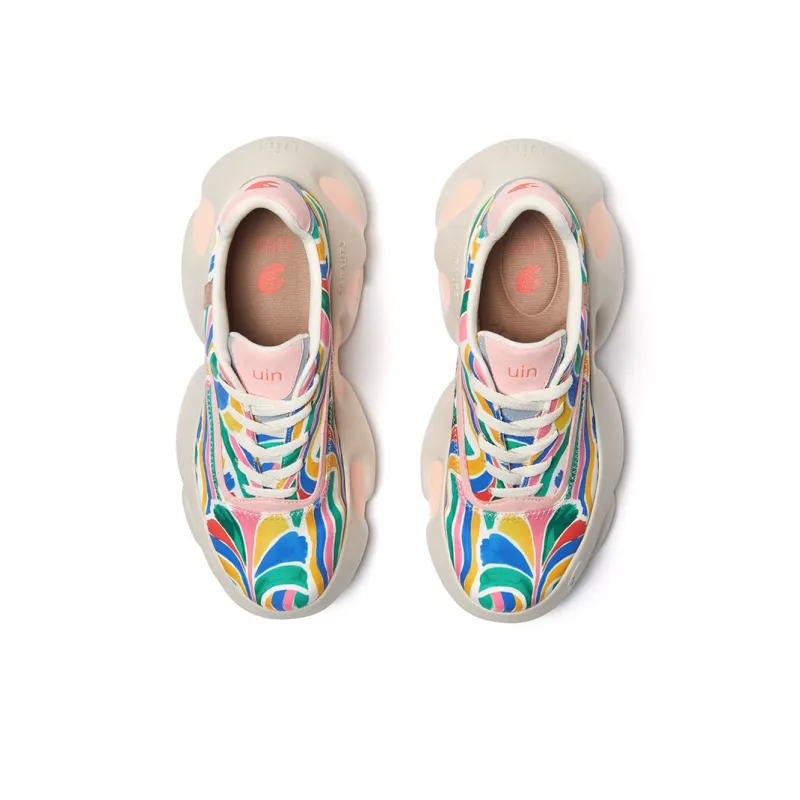 U.IN Zaluz Series Height Increasing Low Top Chunky Sneakers Women's-5