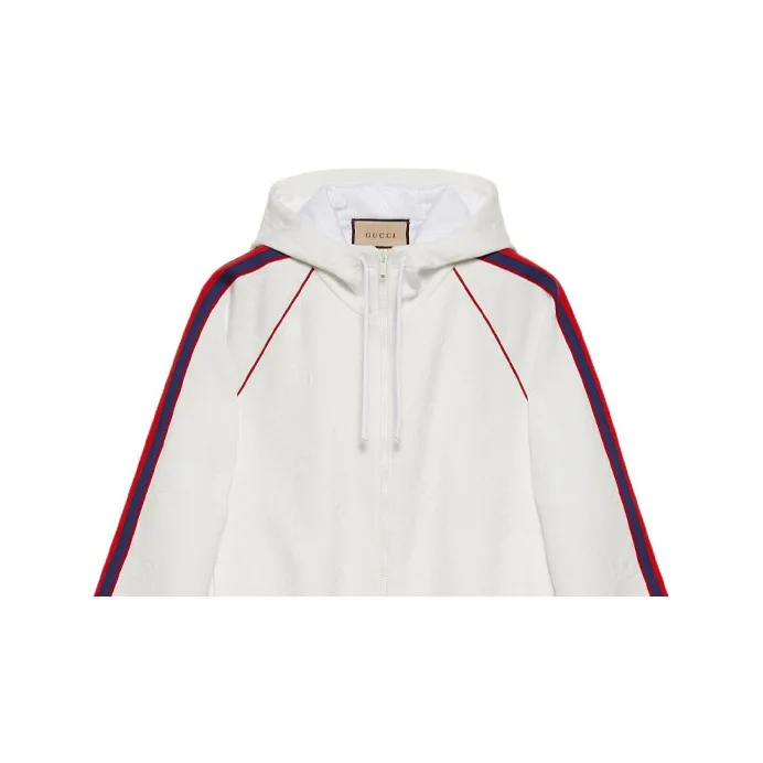 GUCCI Web Stripe Zipped Hoodie-4