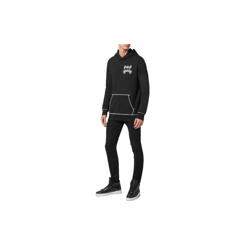 PHILIPP PLEIN Logo-print Pullover Hoodie-1