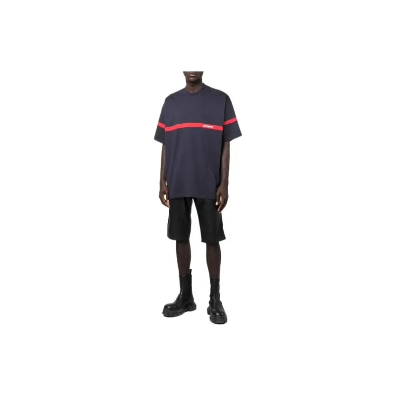 Vetements T-Shirts Unisex Dark Blue-1