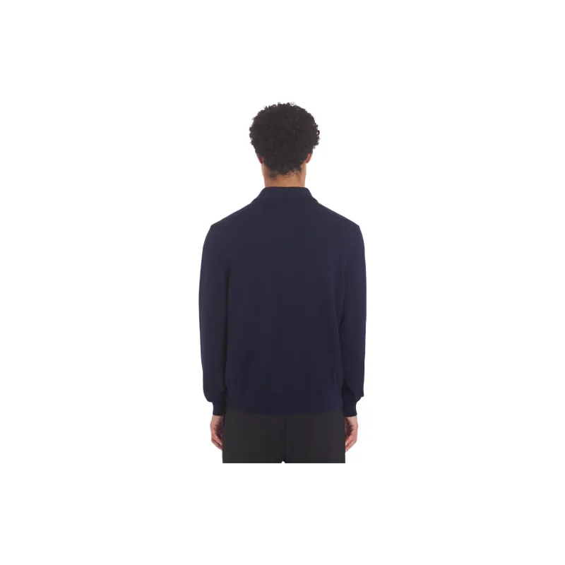 Maison Kitsune Fox Head Patch Fine Knit Polo Shirt-4