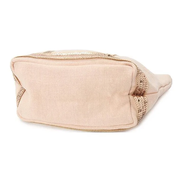 Vanessa Bruno Linen Tote Bag, Shopping Bag, Portable Crossbody Bag, Shoulder Bag Women's Pink-4