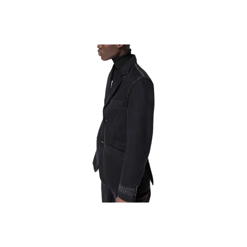 LOUIS VUITTON Denim Jacket Men's Black-3
