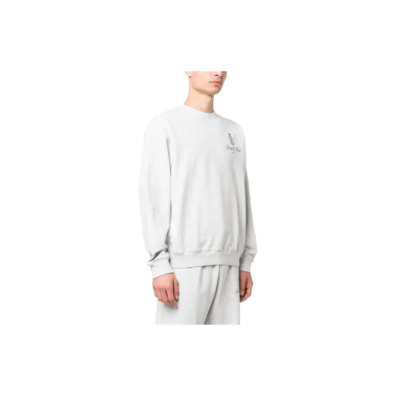SPORTY & RICH Sweatshirts Men Gray White-4