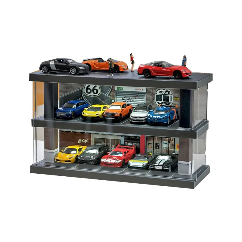 Kavi Car Model Parking Lot Garage Scenario Dollhouse Cars By Meccano Model Accessories 1 64-0
