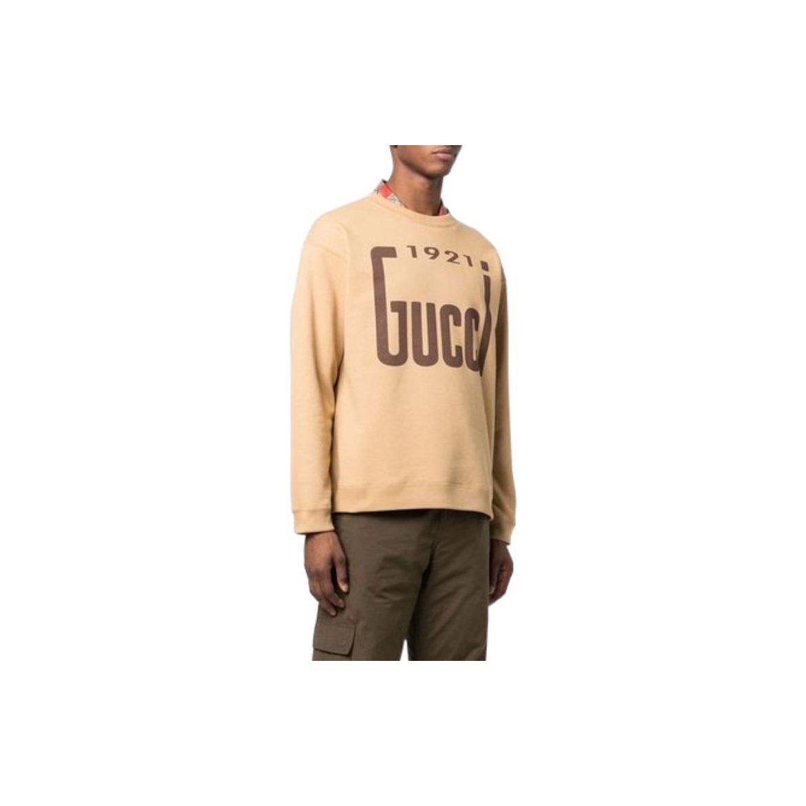 GUCCI 1921 Series SS22 CrewNeck Long Sleeve Sweatshirt Brown