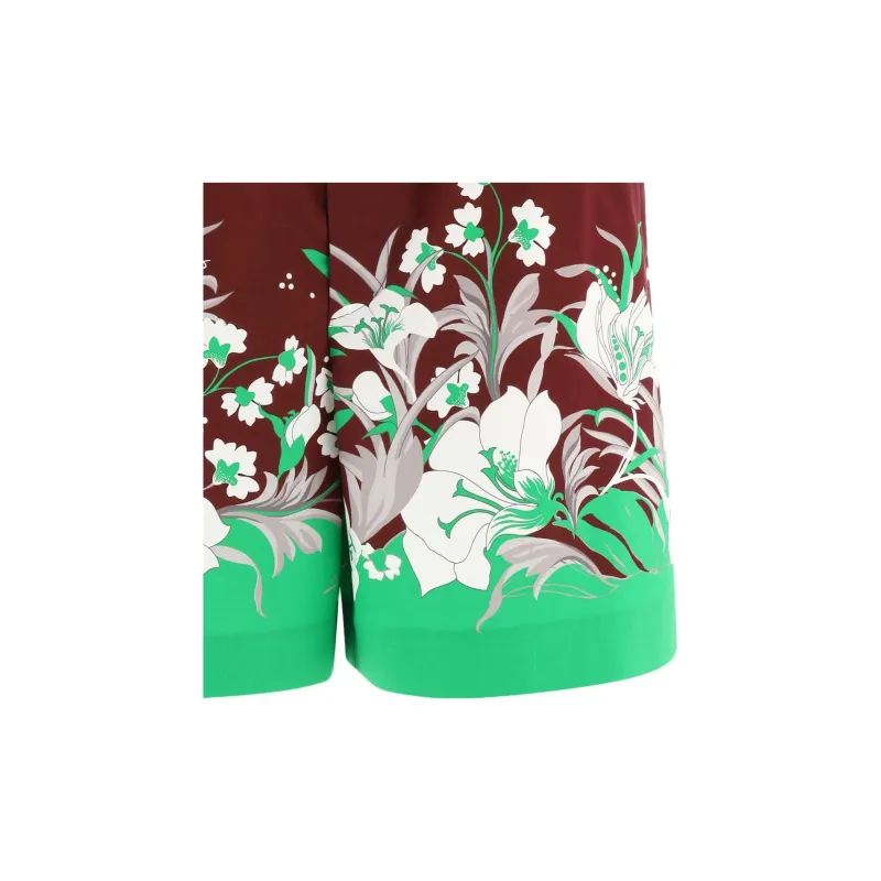 Valentino Floral Printed Wide Leg Shorts-4