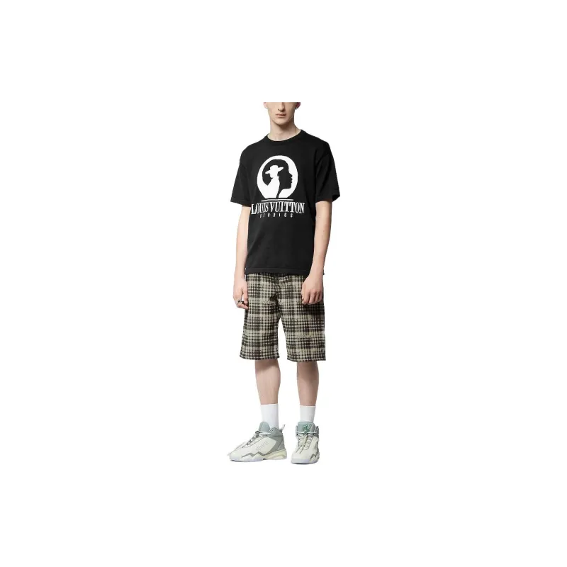 Lv Short Sleeved Cotton Intarsia Crewneck-6