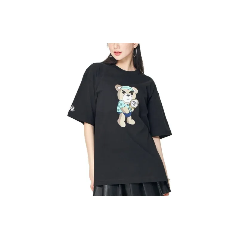 MLB SS23 Drop Shoulder Sleeve T-Shirt Unisex Black-2