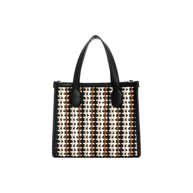 GUESS Artificial Leather Trim Tote Bag Shopping Bag Handbag Mini Women's Black-3