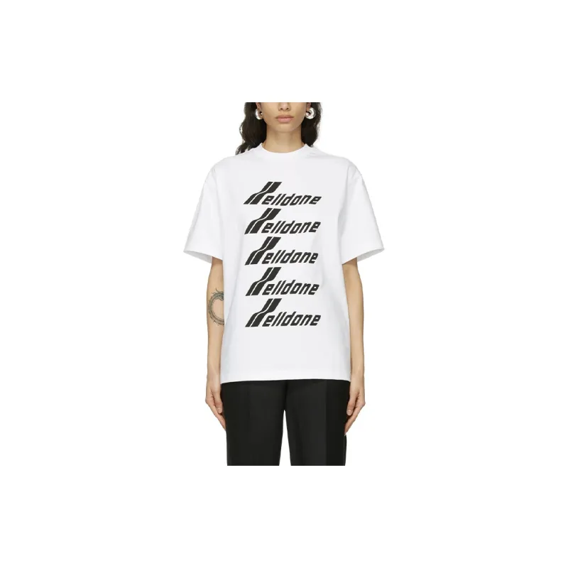WE11DONE Logo print Crew neck T shirt-2