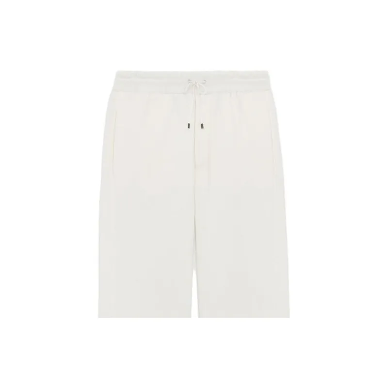 SAINT LAURENT Solid Color Tie-Up Lace-Up Mid-Rise Straight Fit Men's Casual Pants-2