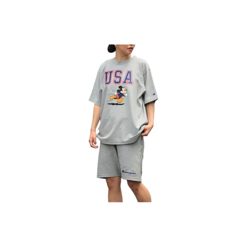 Champion Drop Shoulder Sleeve T Shirt Unisex Oxford Gray-1