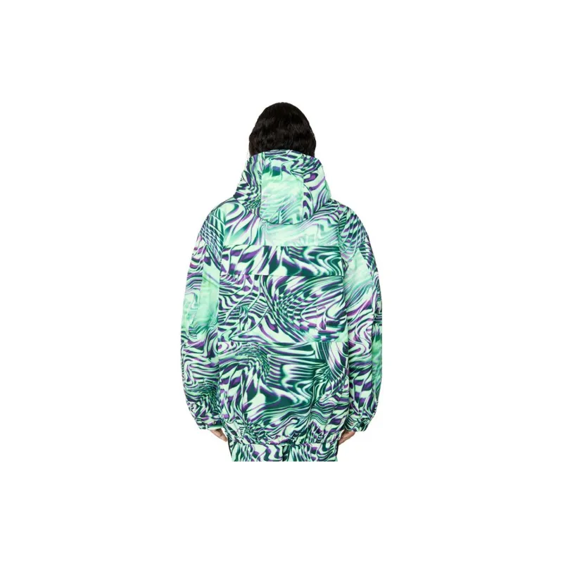 DIESEL FW22 Hooded Loose Fit Moderate Regular Edition Puffer Jacket Unisex Black White Green-2