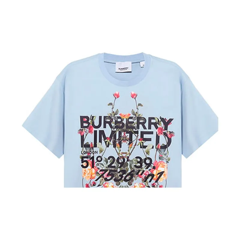 Burberry T Shirt Unisex Light Blue-5