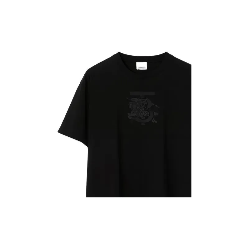 Burberry Embroidered Monogram Ekd Cotton T shirt-4