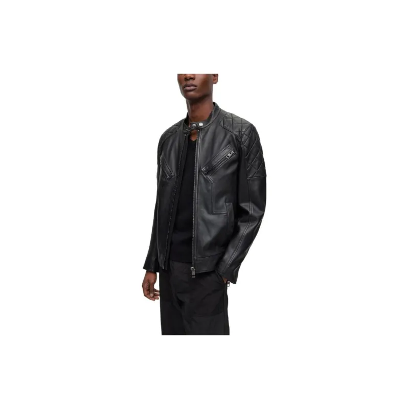 HUGO BOSS SS23 Leather Jacket Men's Black-2