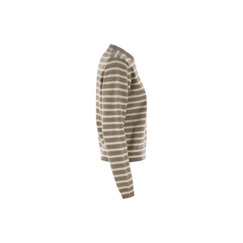 Brunello Cucinelli Striped Sequin Embellished Crewneck Jumper-2