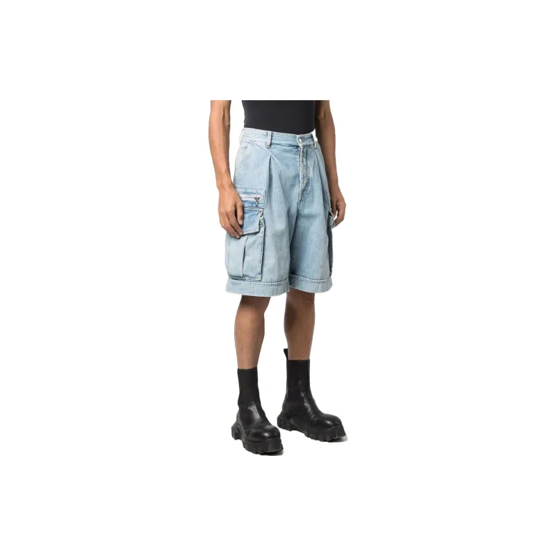 BALMAIN Denim Cargo Shorts-3