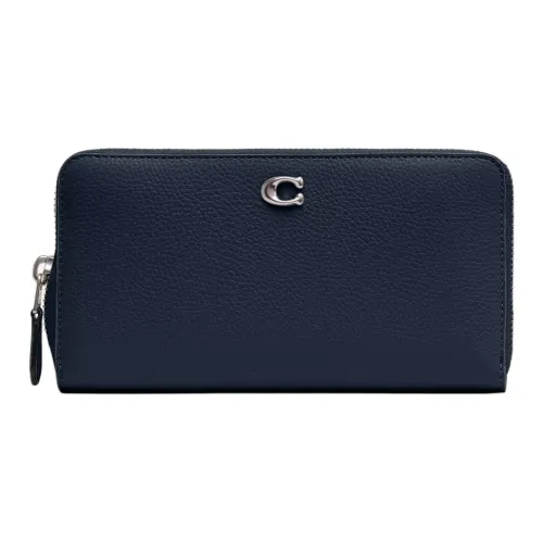 COACH Accordion Zip Wallets Dark Marine Blue