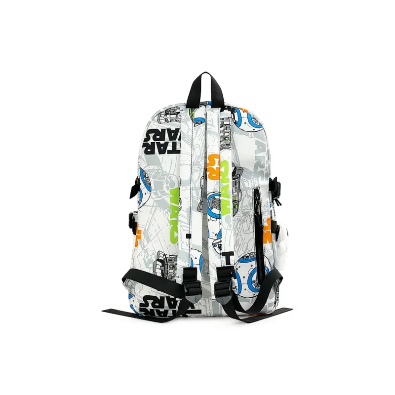 SURELAPTOP Nylon Backpack Unisex Black/Blue & White/Orange & White-34