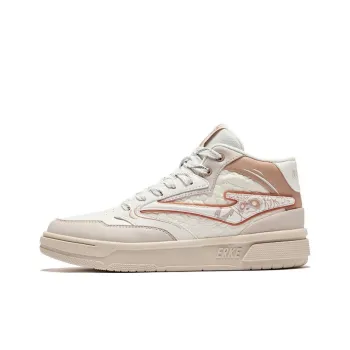 Erke Skateboard Shoes Women's High Top Microcrystal White/Painted Gray