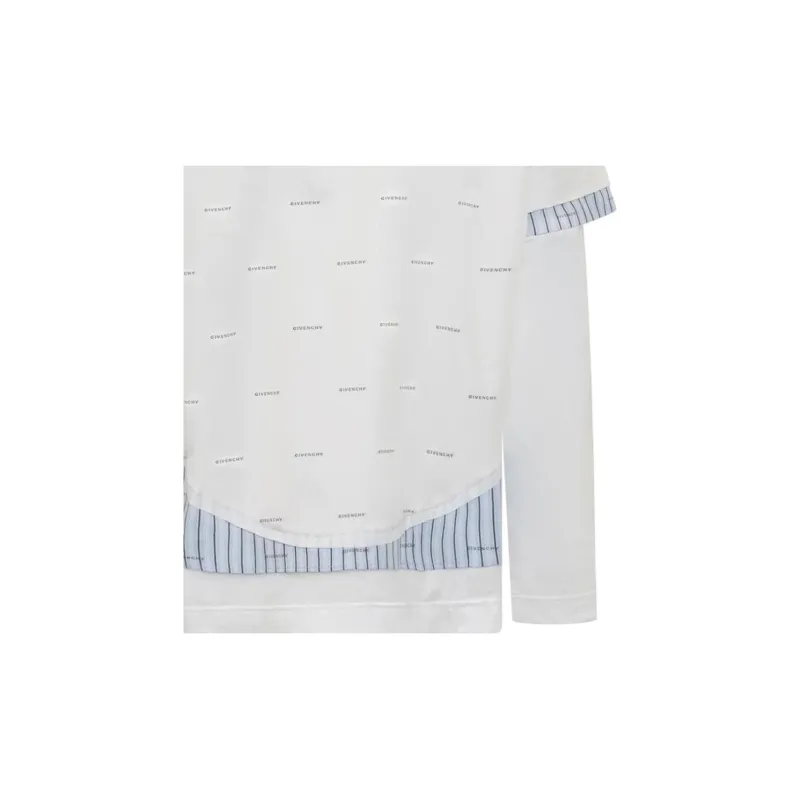 Givenchy All Over Logo Printed Double Layered Shirt-7