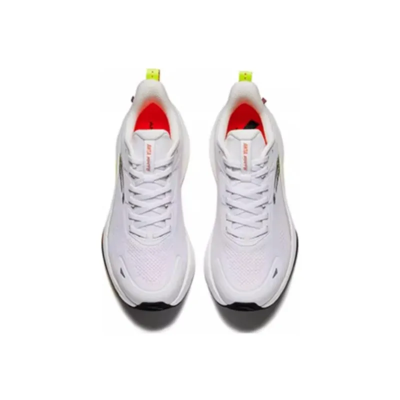 Anta Cushioned Slip-Resistant Low-Top Casual Running Shoes Men's White Orange Green-3