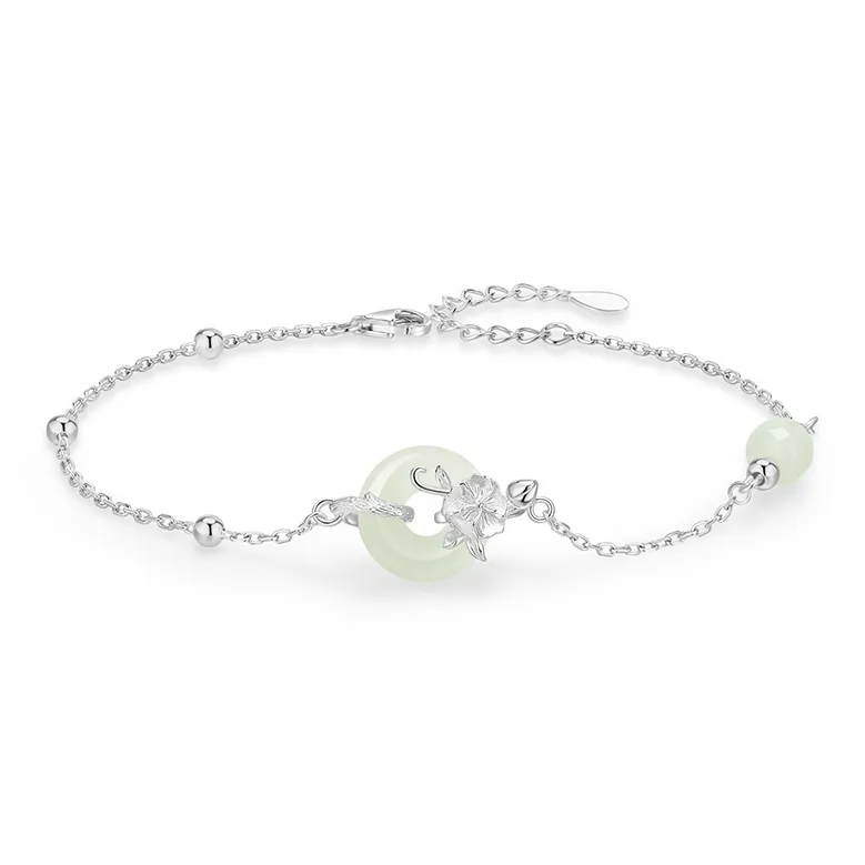 Central Fashion Hetian Jade Bracelets Green Jade Women's-23