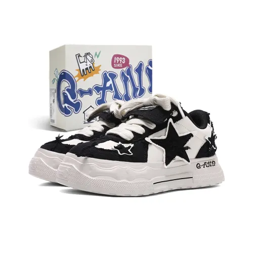 Q-AND Skateboard Shoes Unisex Low-Top Black Light Rice