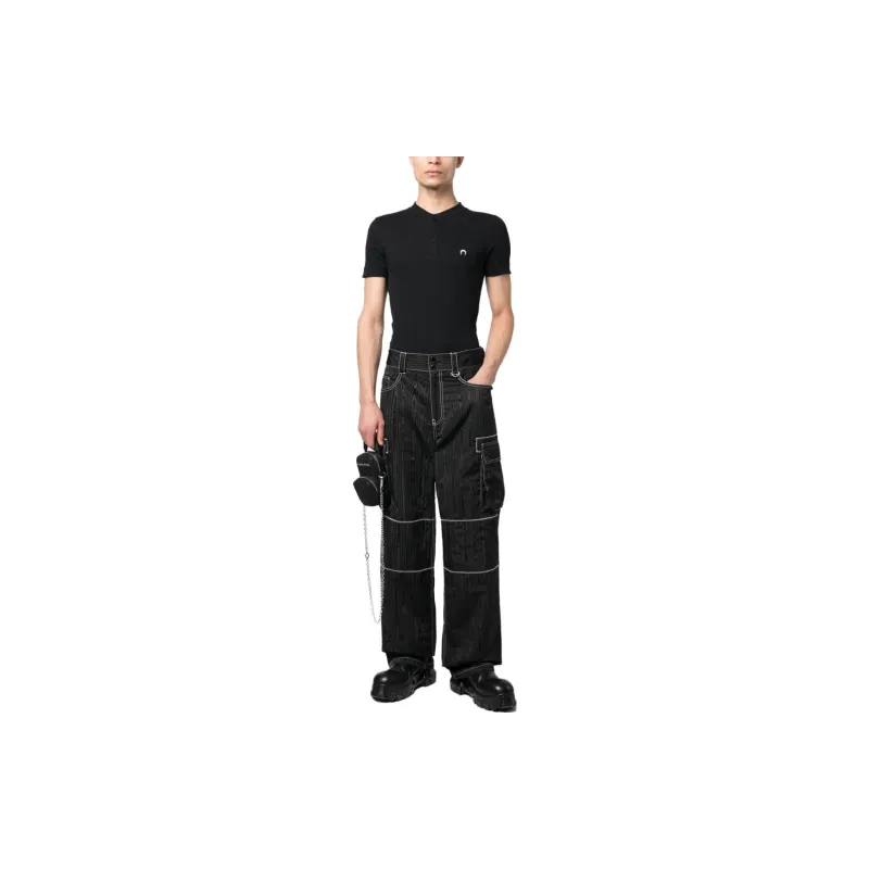 Marine Serre Polo Shirts Men Black-2
