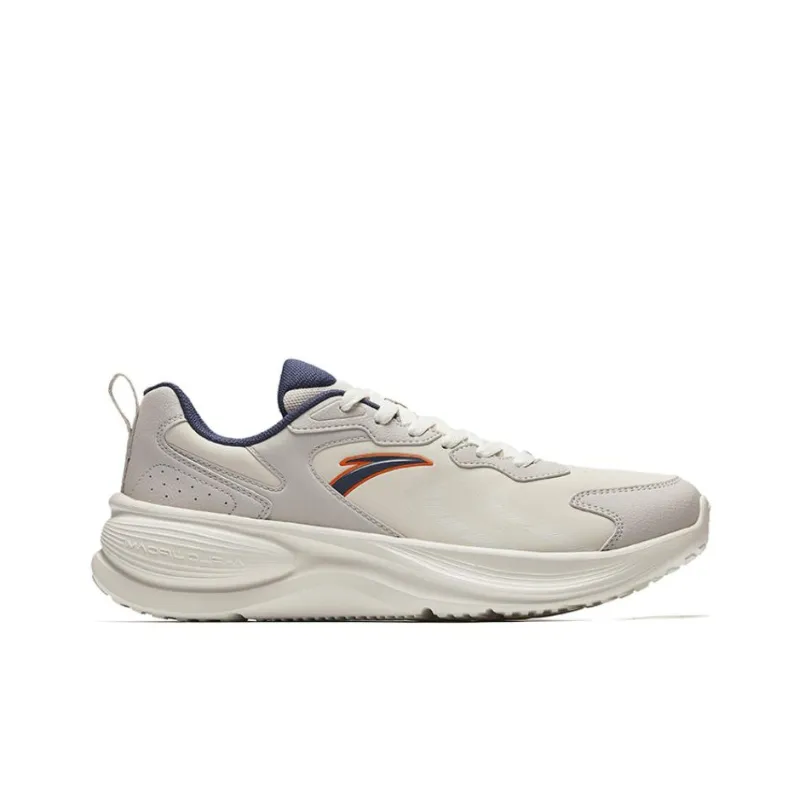 Anta Speeding Slip Resistant Coverage Rebound Low Top Running Shoes Men's Beige-1