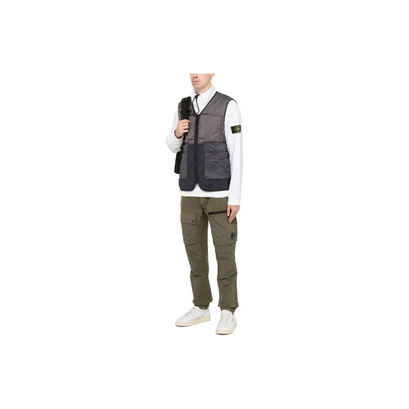 STONE ISLAND Vests Men Black-2