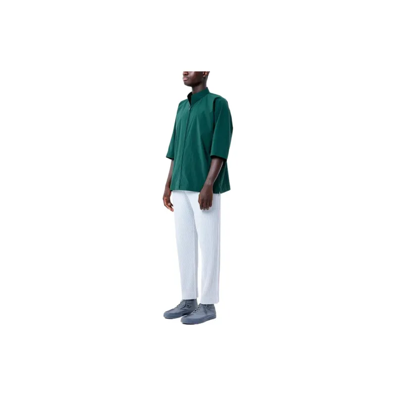 Homme Plissé Issey Miyake Shirts Men Green-4