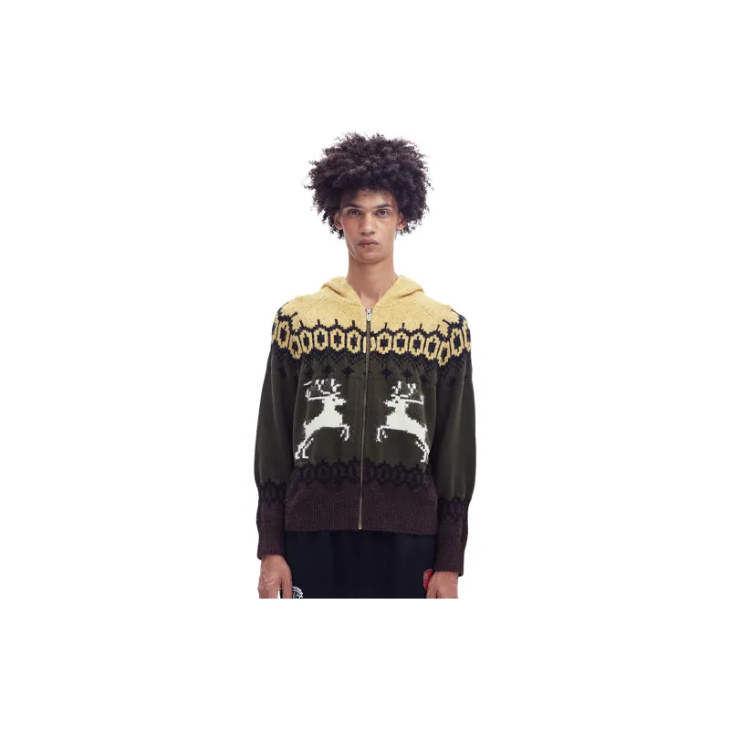 WHOOSIS Sweaters Unisex Yellow Green-2
